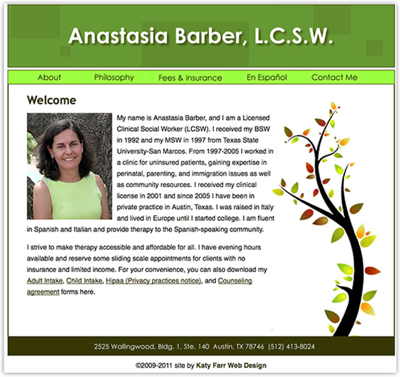 Custom web design by Katy Farr Web Design